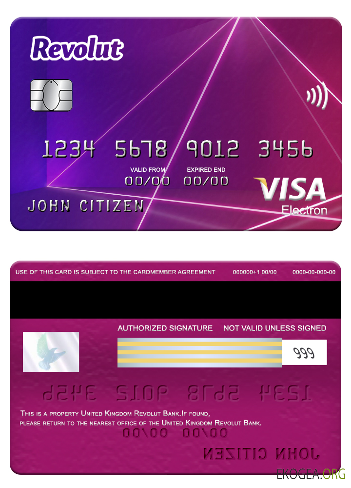 Carte électronique visa Revolut Bank du Royaume Uni